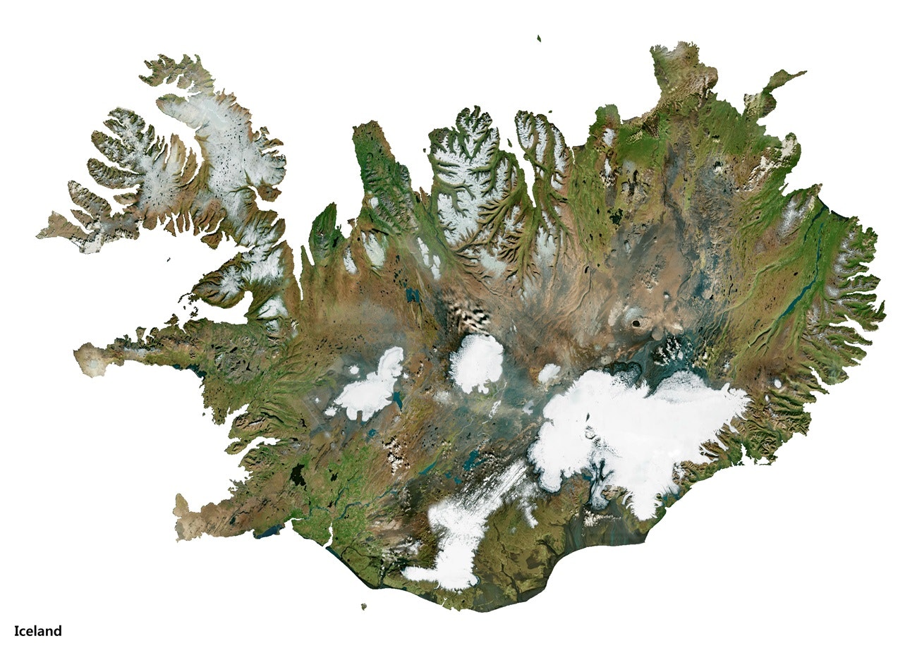 A map of Iceland